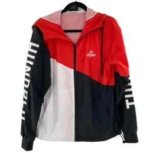 100 Thieves Unisex Tri-Color‎ Zip Small Red/Black/White Windbreakers Size Small